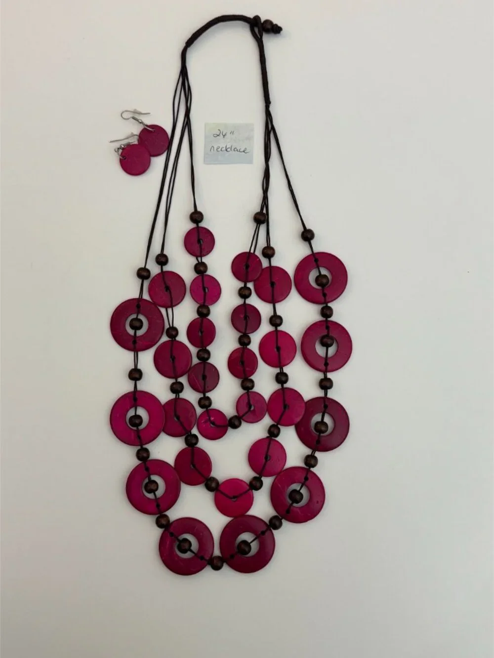 Lot of 11 pcs Paparazzi Jewelry Wooden & Beaded Necklace Sets Matching Earrings